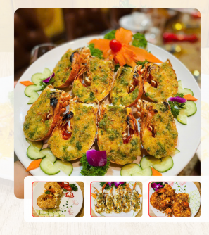 Tôm hùm tre nướng sốt bơ tỏi 