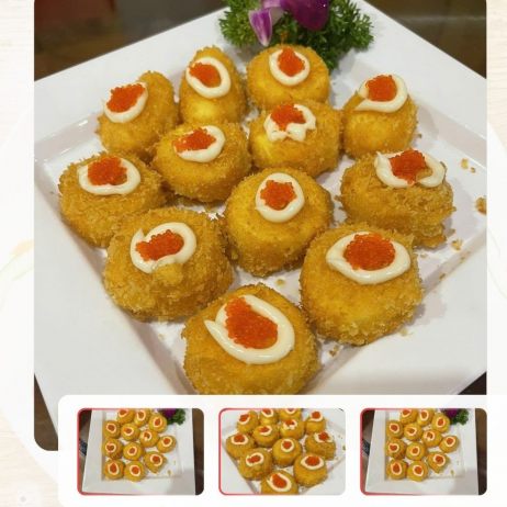 Đậu nhật chiên sốt trứng cua