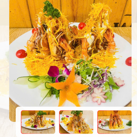 Tôm sú chiên hoàng bào 